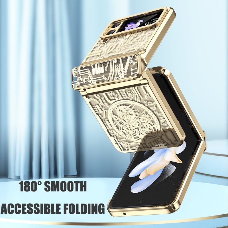 Electroplating Mobile Phone Shell Hinge Anti-Fall Protective Cover For Samsung Z Flip