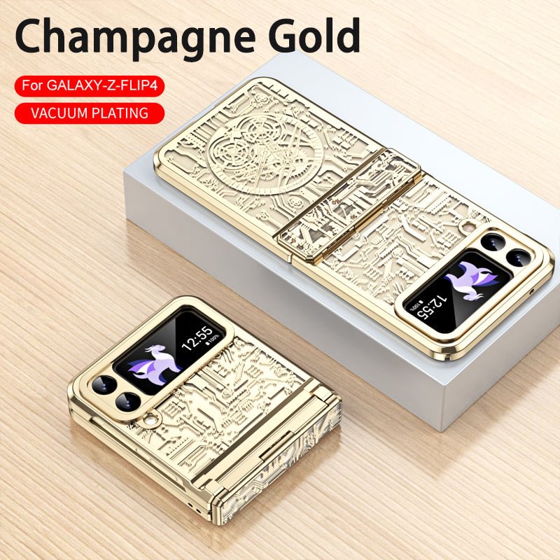 Electroplating Mobile Phone Shell Hinge Anti-Fall Protective Cover For Samsung Z Flip