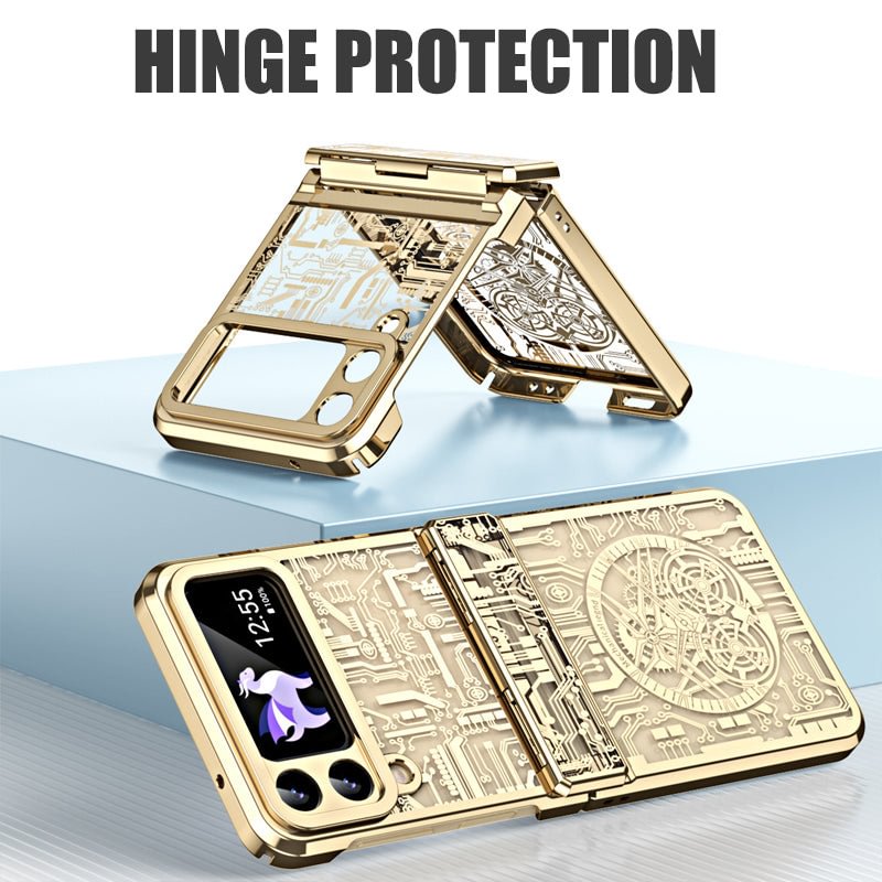 Electroplating Mobile Phone Shell Hinge Anti-Fall Protective Cover For Samsung Z Flip