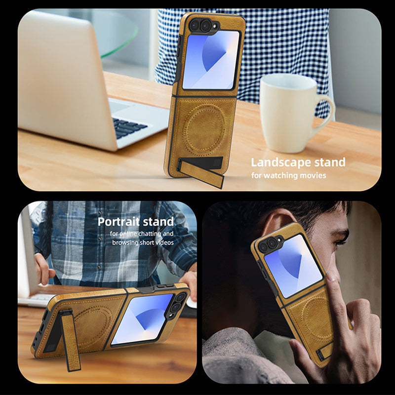 Luxury Magnetic PU Leather Case for Samsung Galaxy Z Flip /Fold 3-6 Series