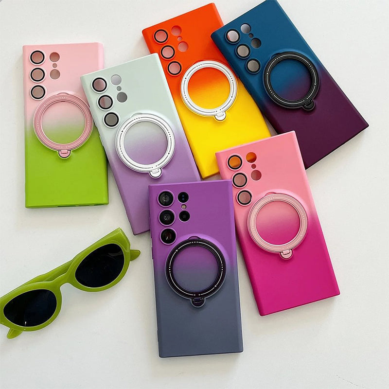 Gradient Magnetic Phone Case with Ring Stand For Samsung S23-24 Series