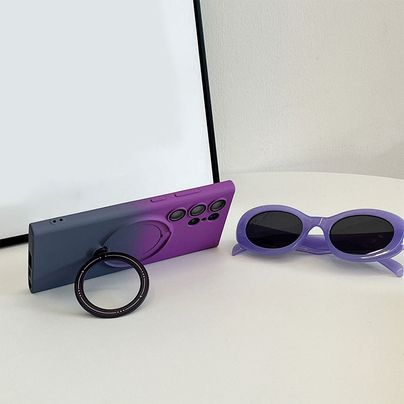 Gradient Magnetic Phone Case with Ring Stand For Samsung S23-24 Series