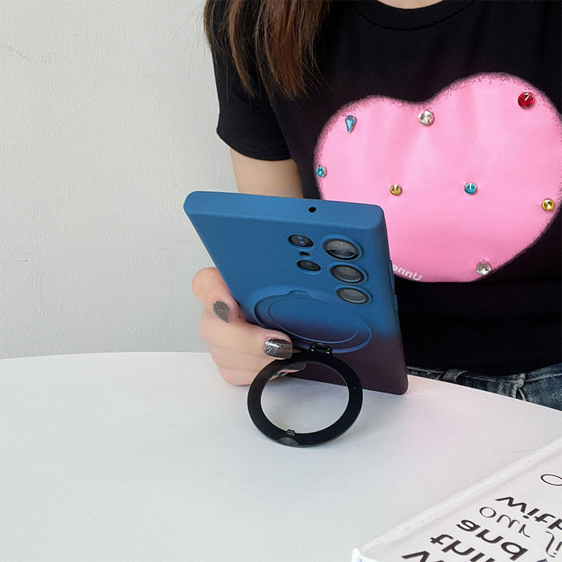 Gradient Magnetic Phone Case with Ring Stand For Samsung S23-24 Series