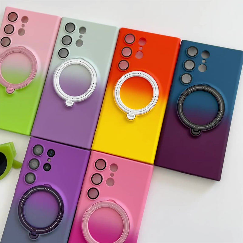 Gradient Magnetic Phone Case with Ring Stand For Samsung S23-24 Series