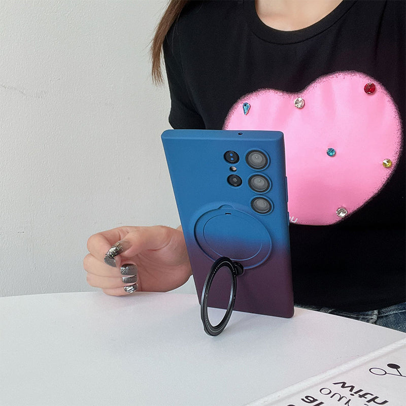 Gradient Magnetic Phone Case with Ring Stand For Samsung S23-24 Series