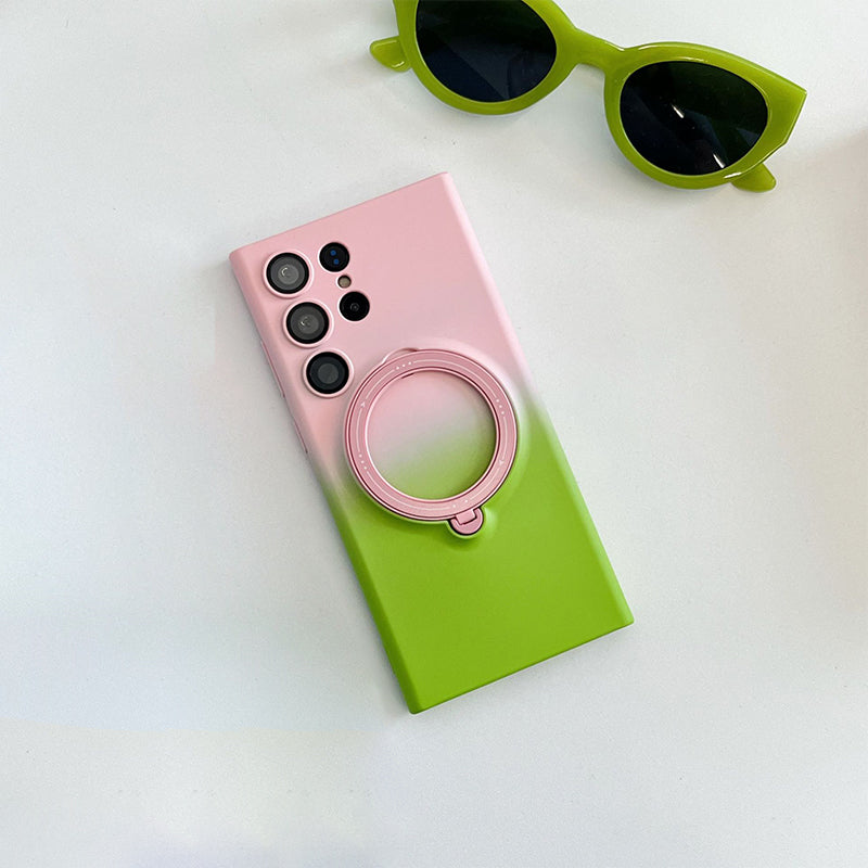 Gradient Magnetic Phone Case with Ring Stand For Samsung S23-24 Series