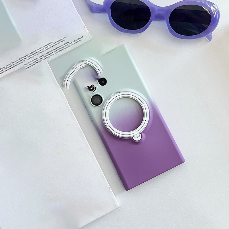 Gradient Magnetic Phone Case with Ring Stand For Samsung S23-24 Series