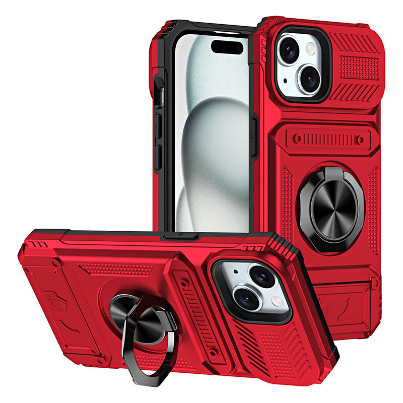 Phone Case with Card Holder & Ring Grip for iPhone