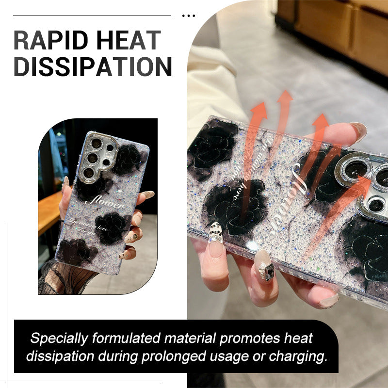 3D Rose Glitter Phone Case for Galaxy S Series