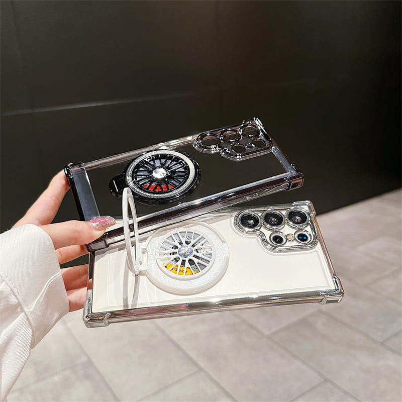 Gyroscope Transparent Phone Case With Magnetic Bracket for Samsung S22-25