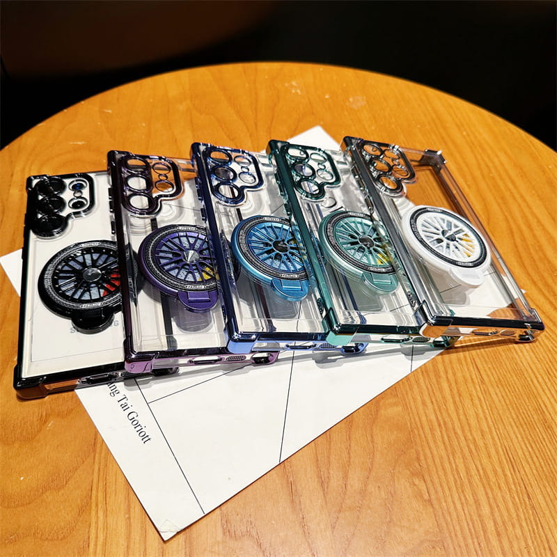 Gyroscope Transparent Phone Case With Magnetic Bracket for Samsung S22-25