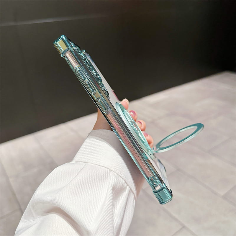 Gyroscope Transparent Phone Case With Magnetic Bracket for Samsung S22-25