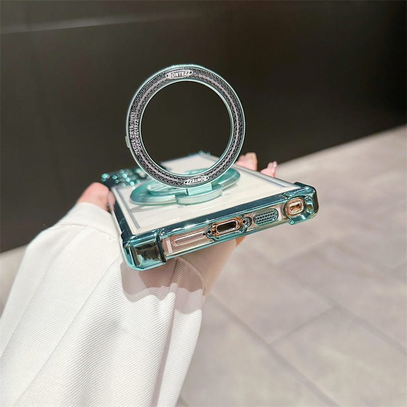 Gyroscope Transparent Phone Case With Magnetic Bracket for Samsung S22-25