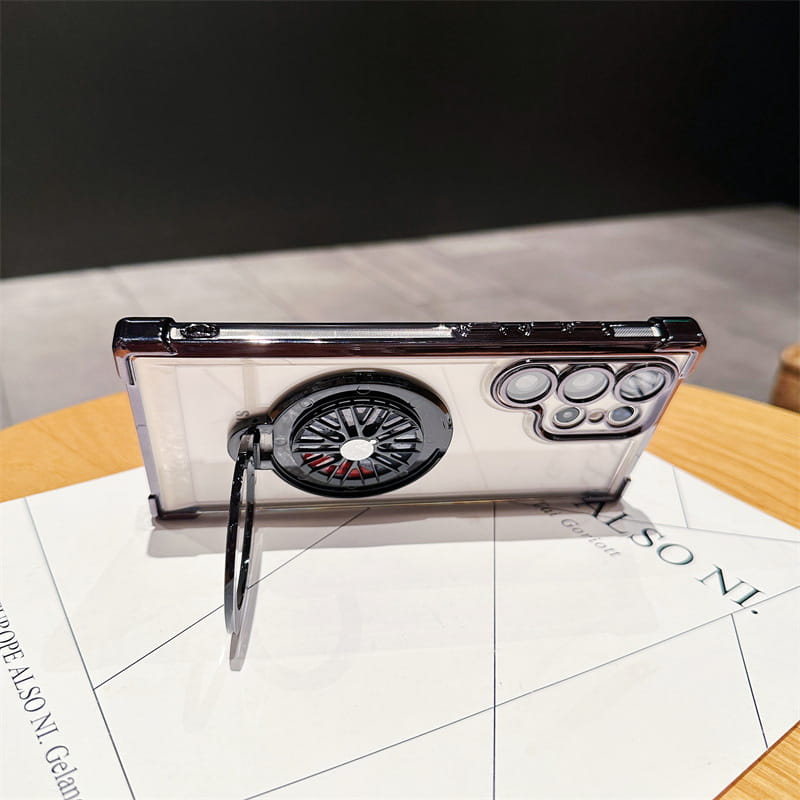 Gyroscope Transparent Phone Case With Magnetic Bracket for Samsung S22-25