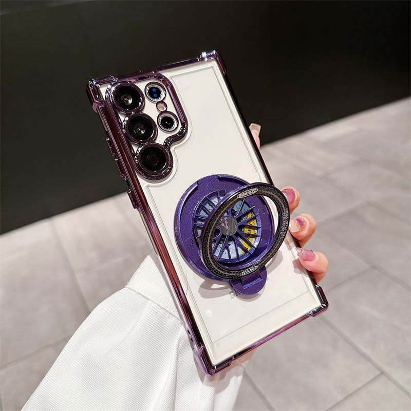 Gyroscope Transparent Phone Case With Magnetic Bracket for Samsung S22-25