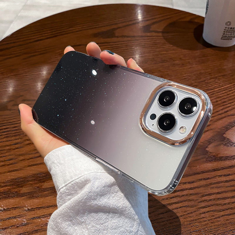 Transparent Phone Case Gradient Glitter
