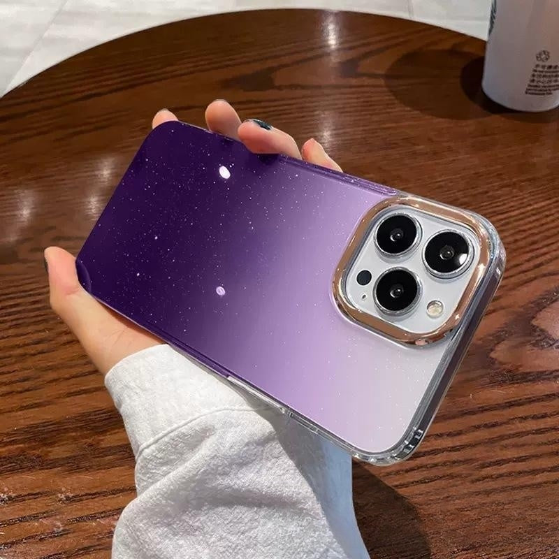 Transparent Phone Case Gradient Glitter