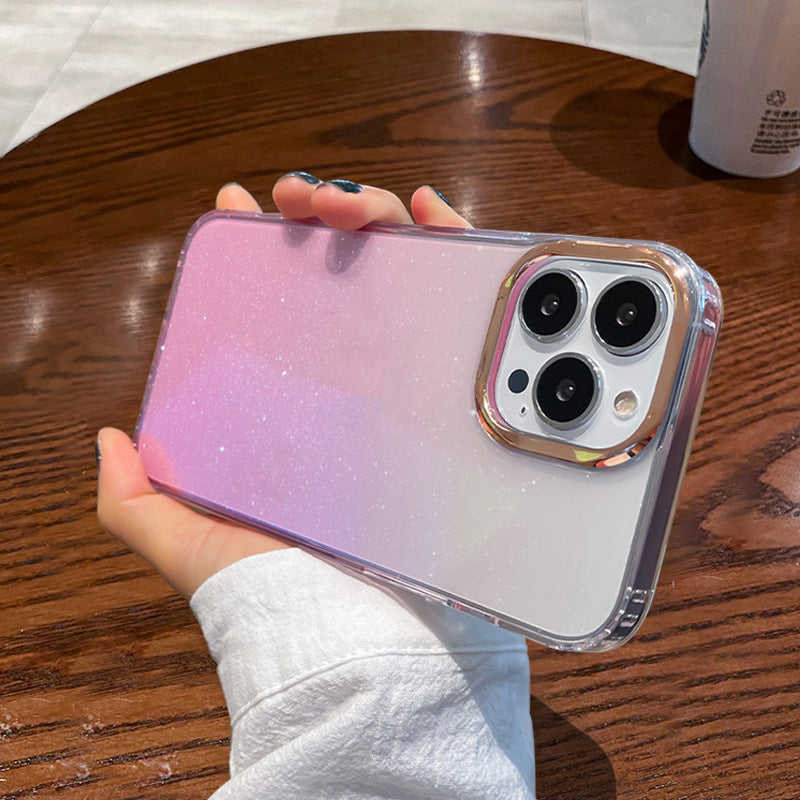 Transparent Phone Case Gradient Glitter