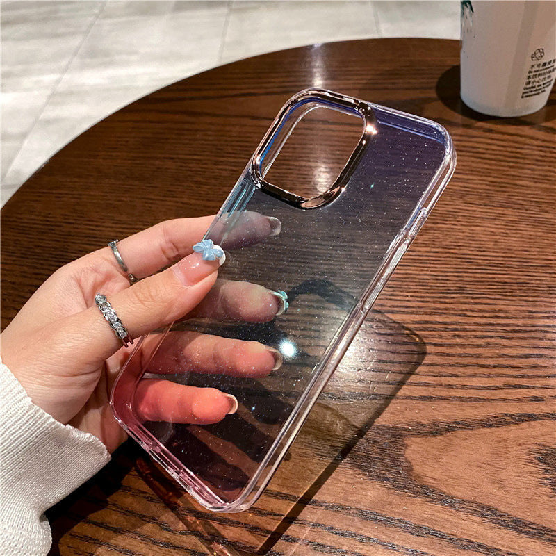 Transparent Phone Case Gradient Glitter