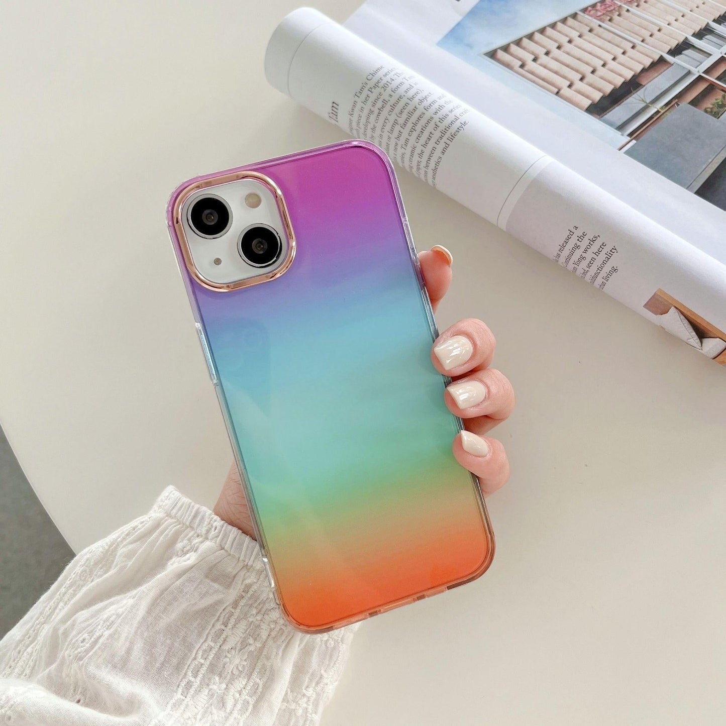 Transparent Phone Case Gradient Glitter
