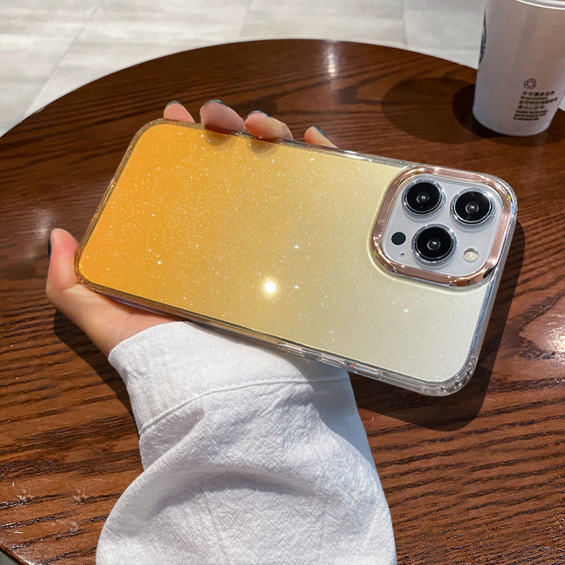 Transparent Phone Case Gradient Glitter