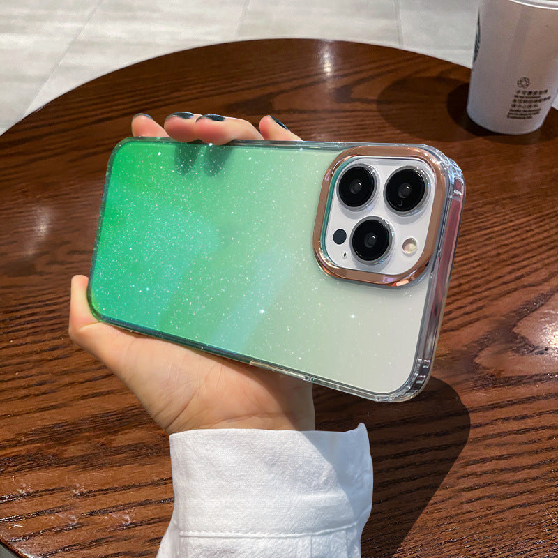 Transparent Phone Case Gradient Glitter
