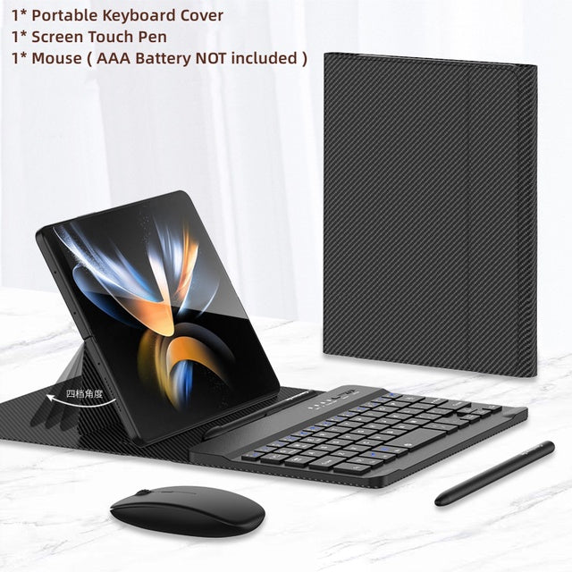 Bluetooth Wireless Keyboard with Leather Case for Samsung