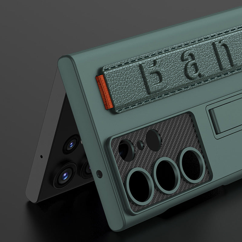 Magnetic Bracket Luxury Wristband Holder Phone Case For Samsung Galaxy S23-26 Ultra Plus
