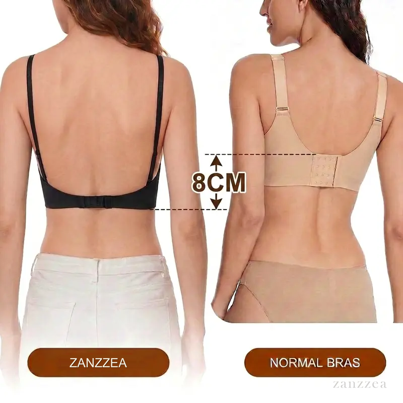 Deep V Low Back Backless Bra for A/B/C Cup - Seamless Invisible Bra