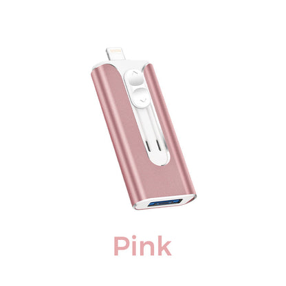 🥳2026 HOT SALE🥳💞50K+ SOLD!⚡📱 50% OFF! 4‑in‑1 Flash Drive – 64GB, MFI Lightning + Micro USB + USB 3.0. Works on iPhone, iPad, Android, PC. 💻✨