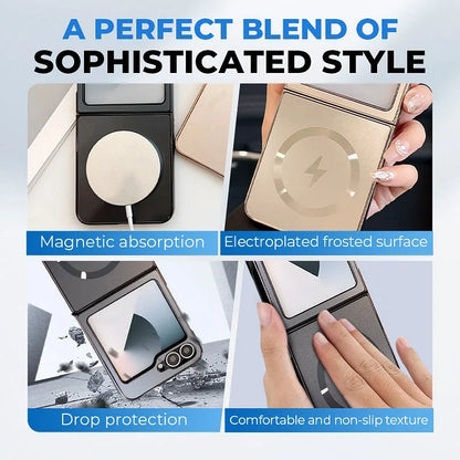Electroplated Frosted Magnetic Cover for Samsung Galaxy Z Flip Series