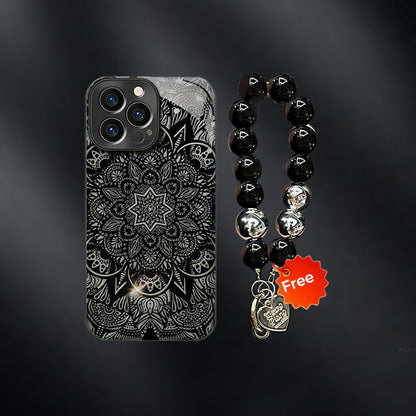 ⏰️Limited Time Free Shipping✈Black Five-angle Flower Case Cover for iPhone - Get a FREE Exquisite Diamond Bracelet!🔥