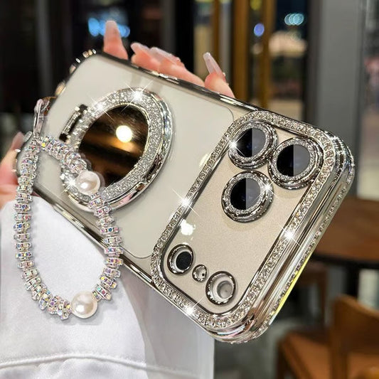 ✨💎Sparkling Diamond Women's Phone Case with Mirror & Stand for iPhone💖