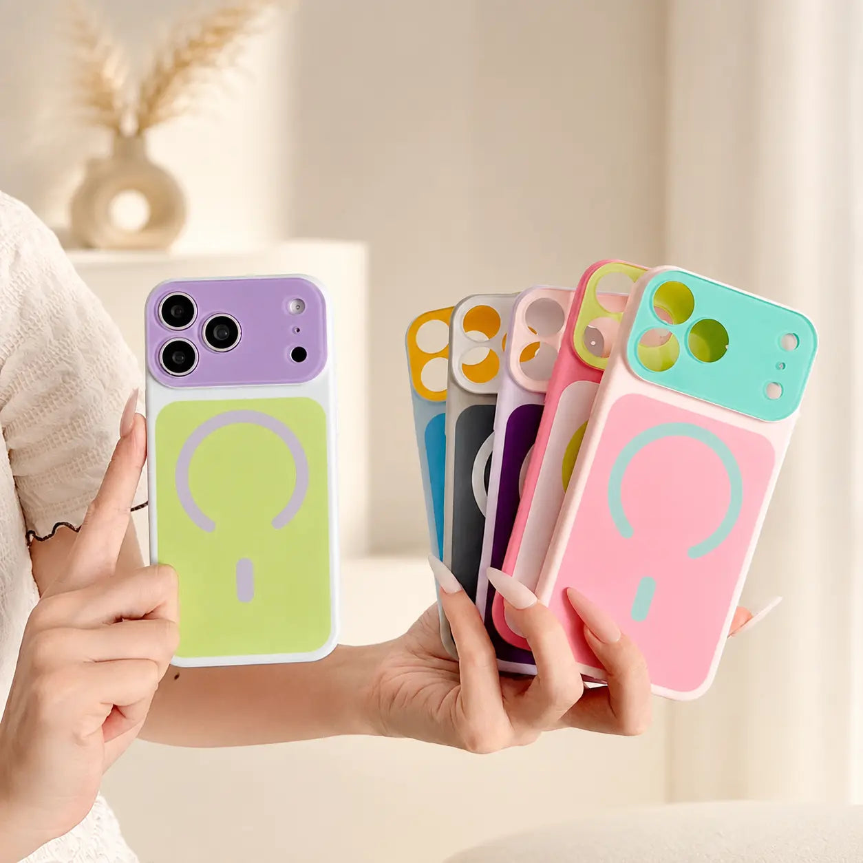 🌞🌈SUMMER HOT SALE💥50K+ SOLD!📱Trendy iPhone Case Hot Sale | Dopamine Color Block MagSafe Case – Ultra-Slim Matte Hard PC Cover for iPhone 17 Pro Max UK🇬🇧