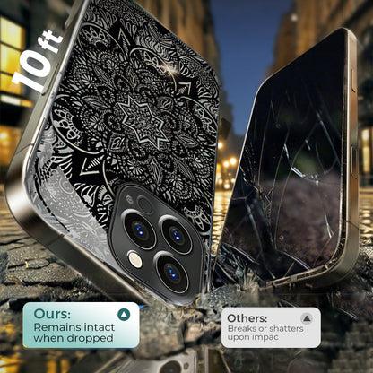 ⏰️Limited Time Free Shipping✈Black Five-angle Flower Case Cover for iPhone - Get a FREE Exquisite Diamond Bracelet!🔥