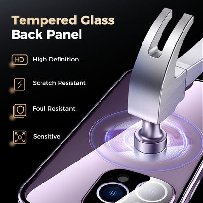 Magnetic double-sided anti-peep glass mobile phone case for iPhone
