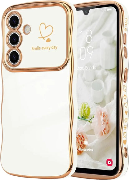 Fashionable Ripple Heart Solid Color Shockproof Case for Samsung