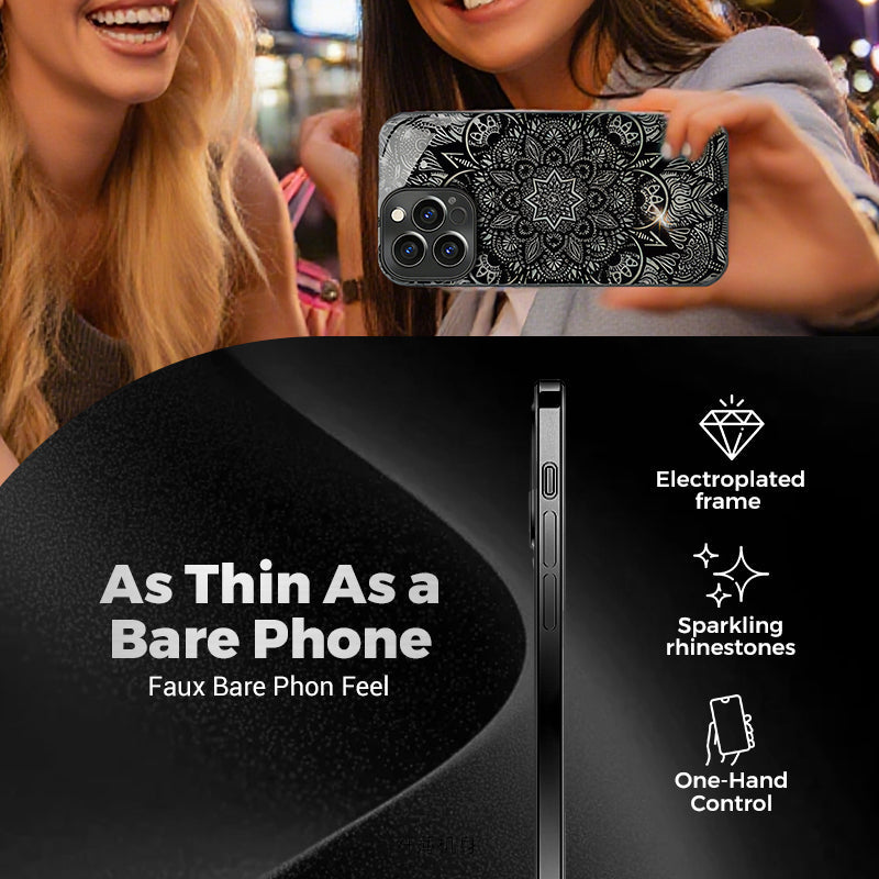 ⏰️Limited Time Free Shipping✈Black Five-angle Flower Case Cover for iPhone - Get a FREE Exquisite Diamond Bracelet!🔥