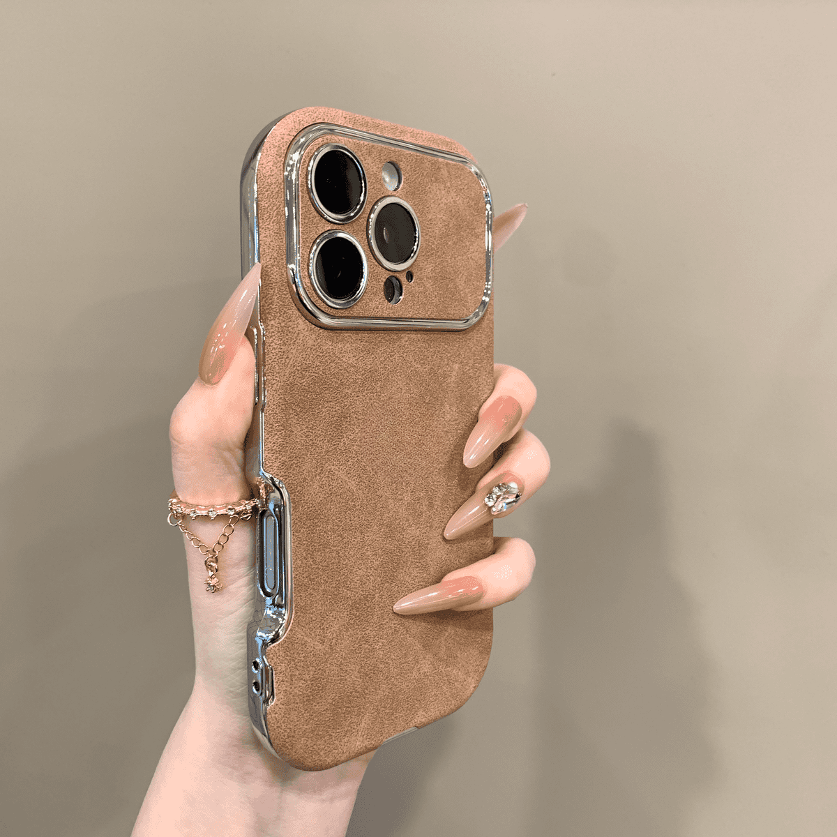 Funda de piel nobuck para iPhone