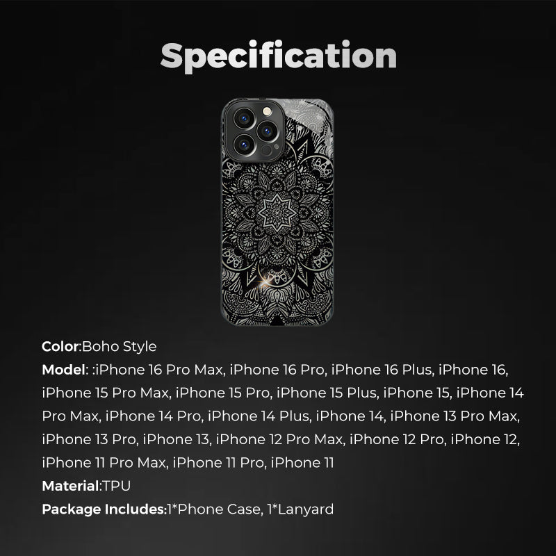 ⏰️Limited Time Free Shipping✈Black Five-angle Flower Case Cover for iPhone - Get a FREE Exquisite Diamond Bracelet!🔥