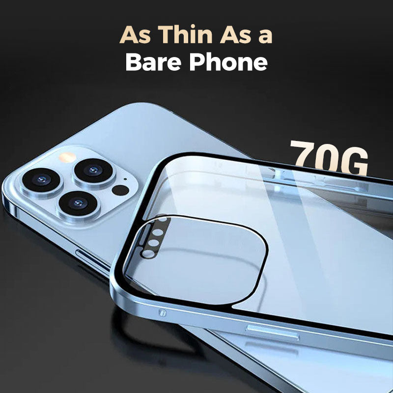 Magnetic double-sided anti-peep glass mobile phone case for iPhone