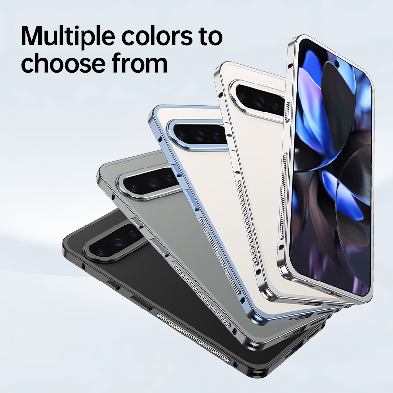 Funda AIRKAS Premium con marco de acero inoxidable para Google Pixel 9 Pro: protección delgada y duradera