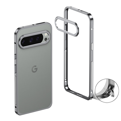 Funda AIRKAS Premium con marco de acero inoxidable para Google Pixel 9 Pro: protección delgada y duradera