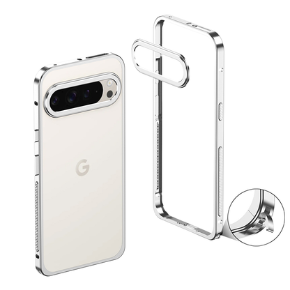 Funda AIRKAS Premium con marco de acero inoxidable para Google Pixel 9 Pro: protección delgada y duradera