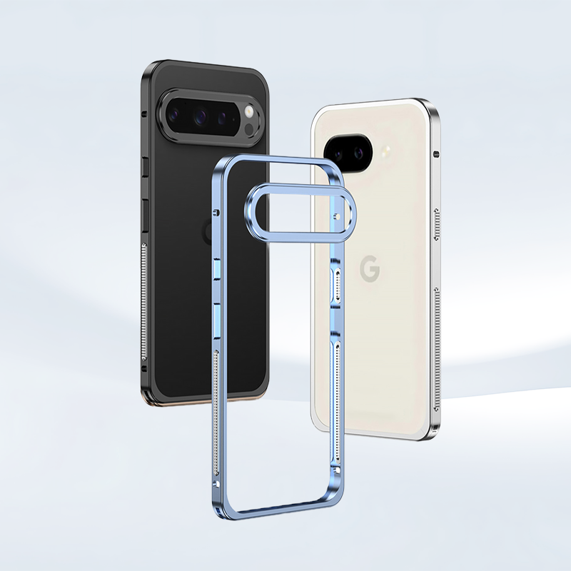 Funda AIRKAS Premium con marco de acero inoxidable para Google Pixel 9 Pro: protección delgada y duradera