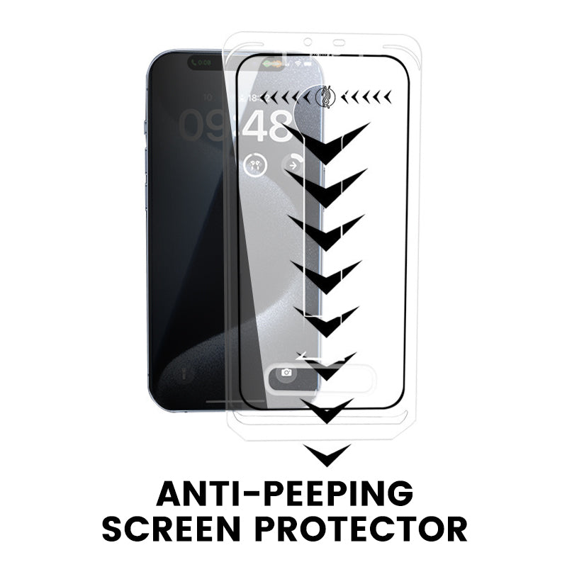 Anti Peeping Screen Protectors with Applicator for iPhone