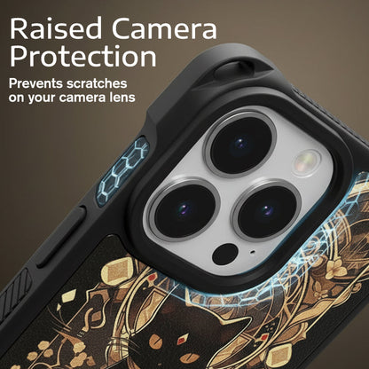 Black Cat & Gold Pattern Phone Cover with Strap