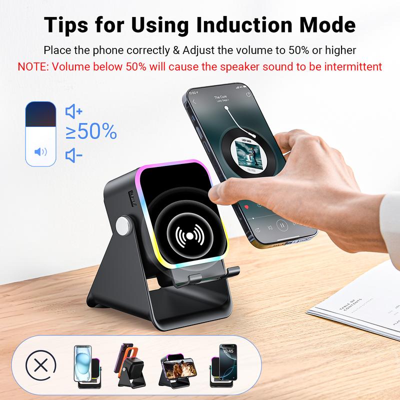 Induction Audio, Phone Holder & Ambient Light