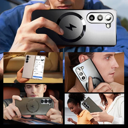 Electroplated Frosted Magnetic Cover for Samsung Galaxy Z Fold Series