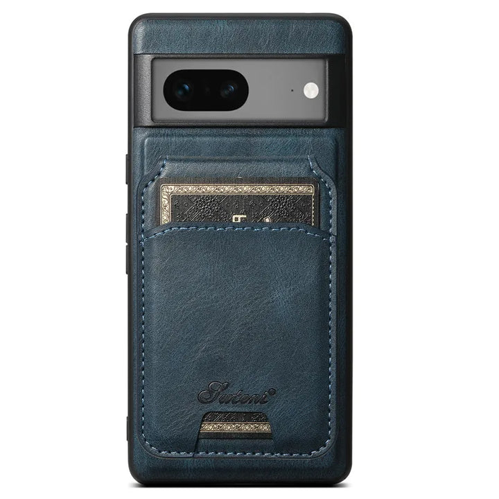 Funda de cuero magnética con billetera para la serie Google Pixel